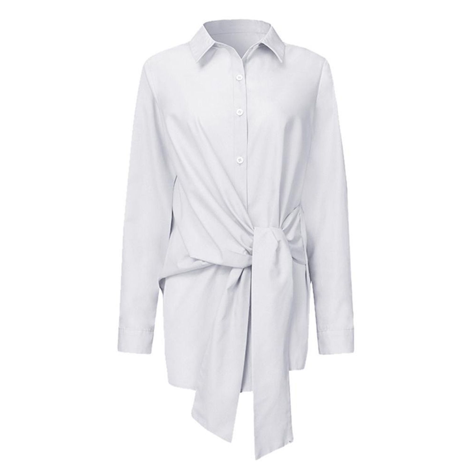 Women Shirt Anti ling Loose-fitting Tament Lapel Blouse