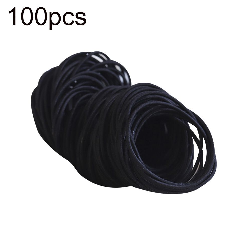 100Pcs Girl Women Elastic Force Hairband Tie Rope Ponytail Holder Hair Accessory