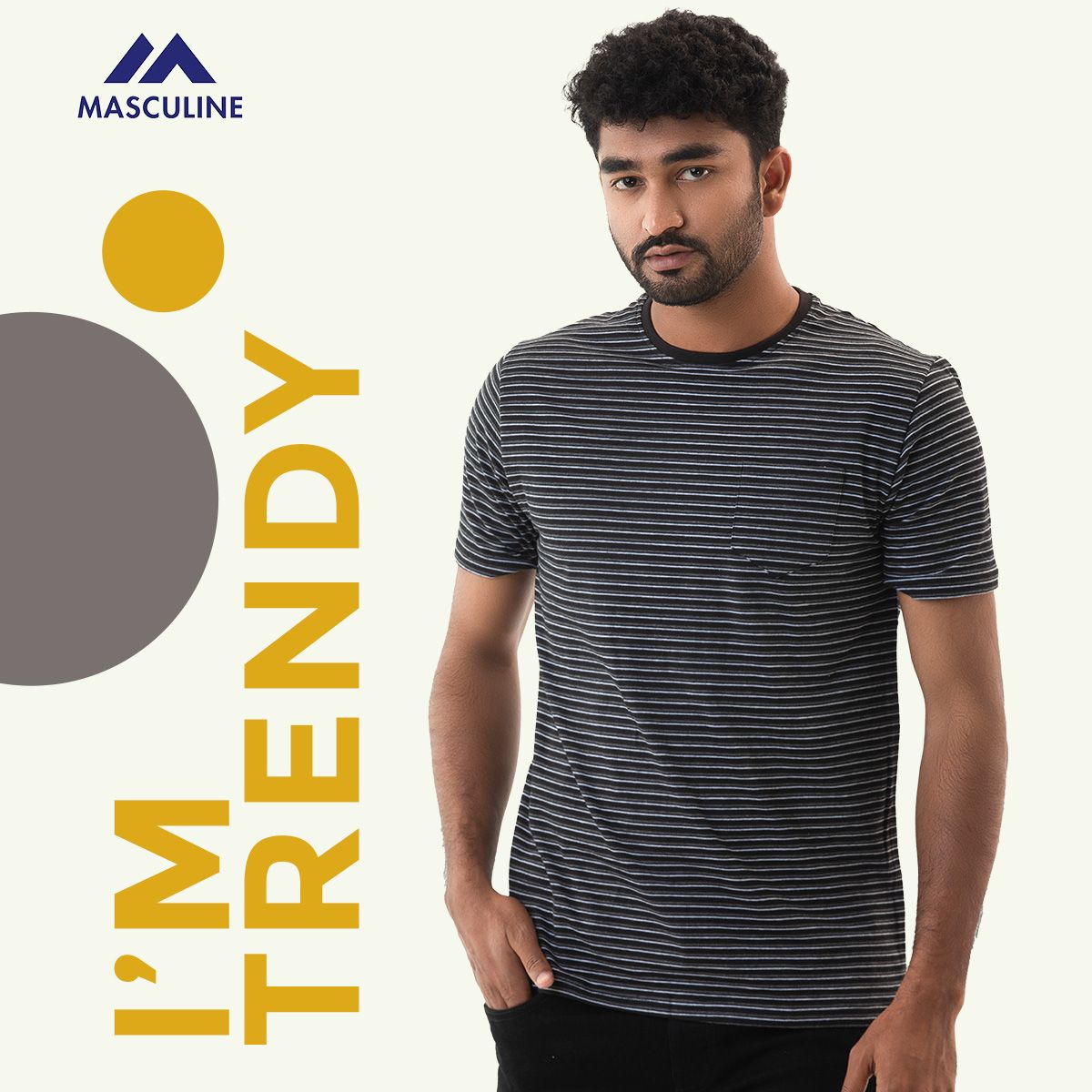 Stripe  Round Neck Pocket T Shirt - Tshirt For Men