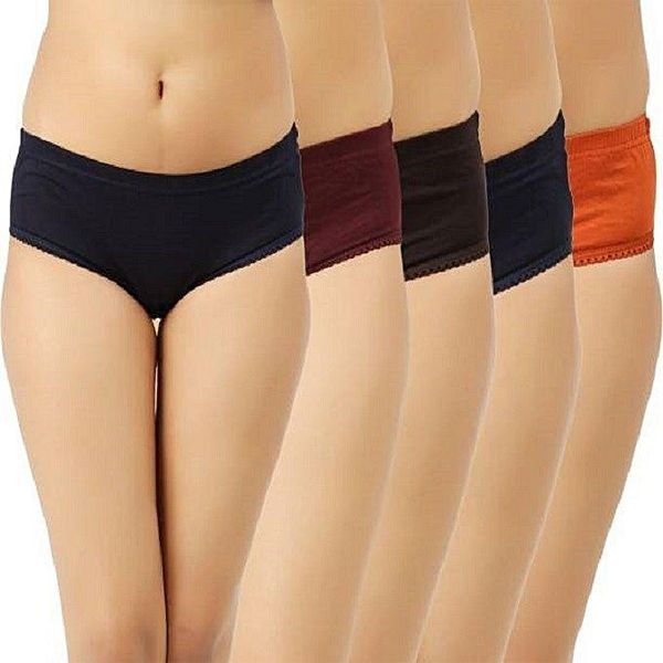 Multi Color Synthetic Panty Set For Women - 5 Pieces