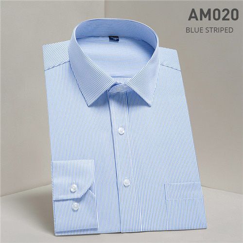 New Men's business dress shirt square collar long sleeved solid twill/plain/striped with chest pocekt
