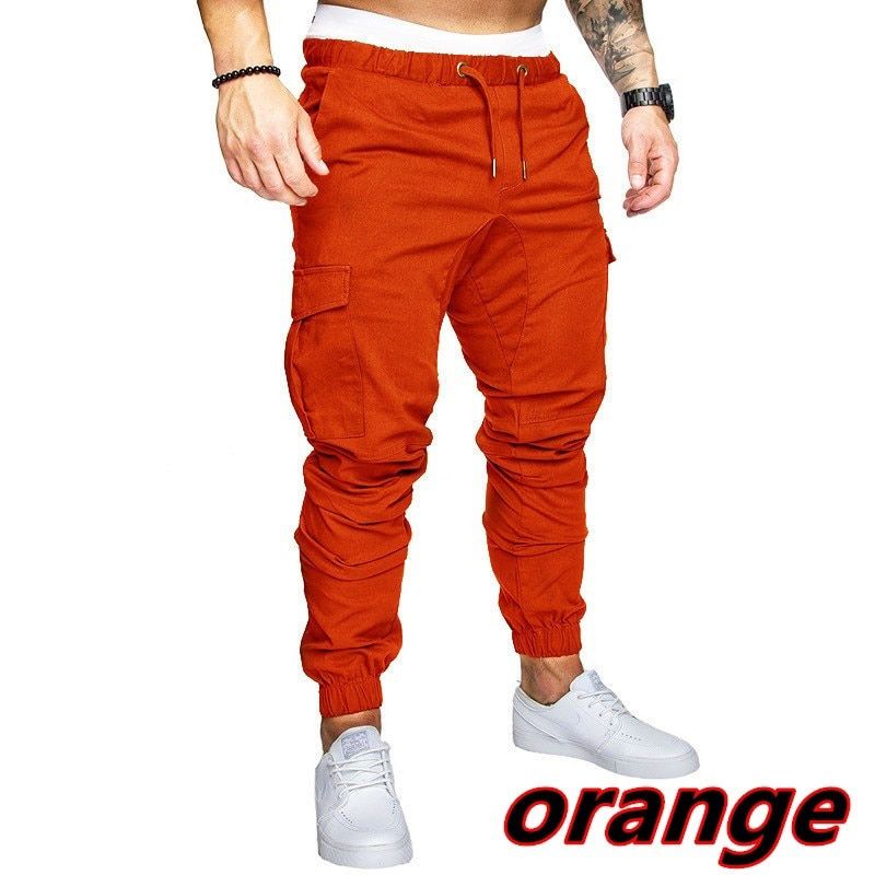 Men safari cargo pants  Joggers Sweatpants Casual Male Sportswear Solid Multi-pocket Cargo Trousers Hop Harem Pants Slim Fit