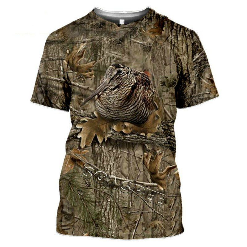 Men and Women Casual Funny T-shirt  T-shirt Hunting  Rabbit 3D Fashion Street Clothing Short Sleeve