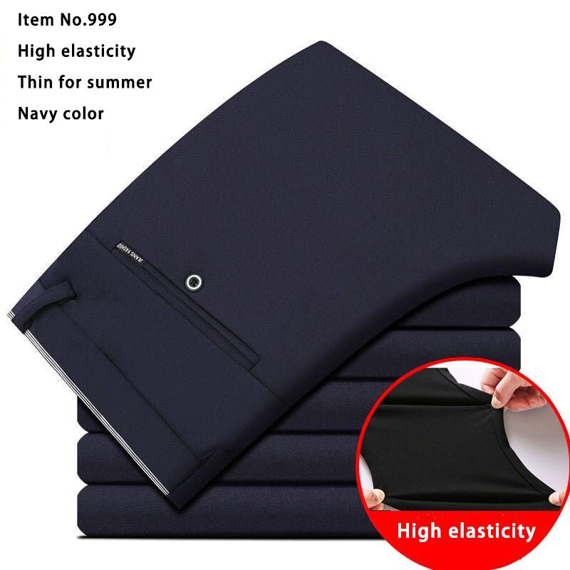 New Summer Men's Black Casual Pants Mens Autumn High Quality Business Trousers Men's Straight Harem Pants pantalon homme