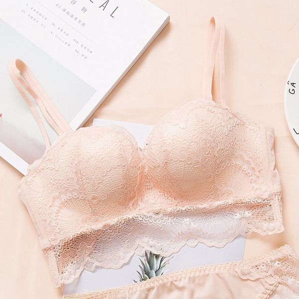 pattern Seamless Ring Comfortable Bras Lace  Small chest Gather together massage Palm cup Comfortable upper support
