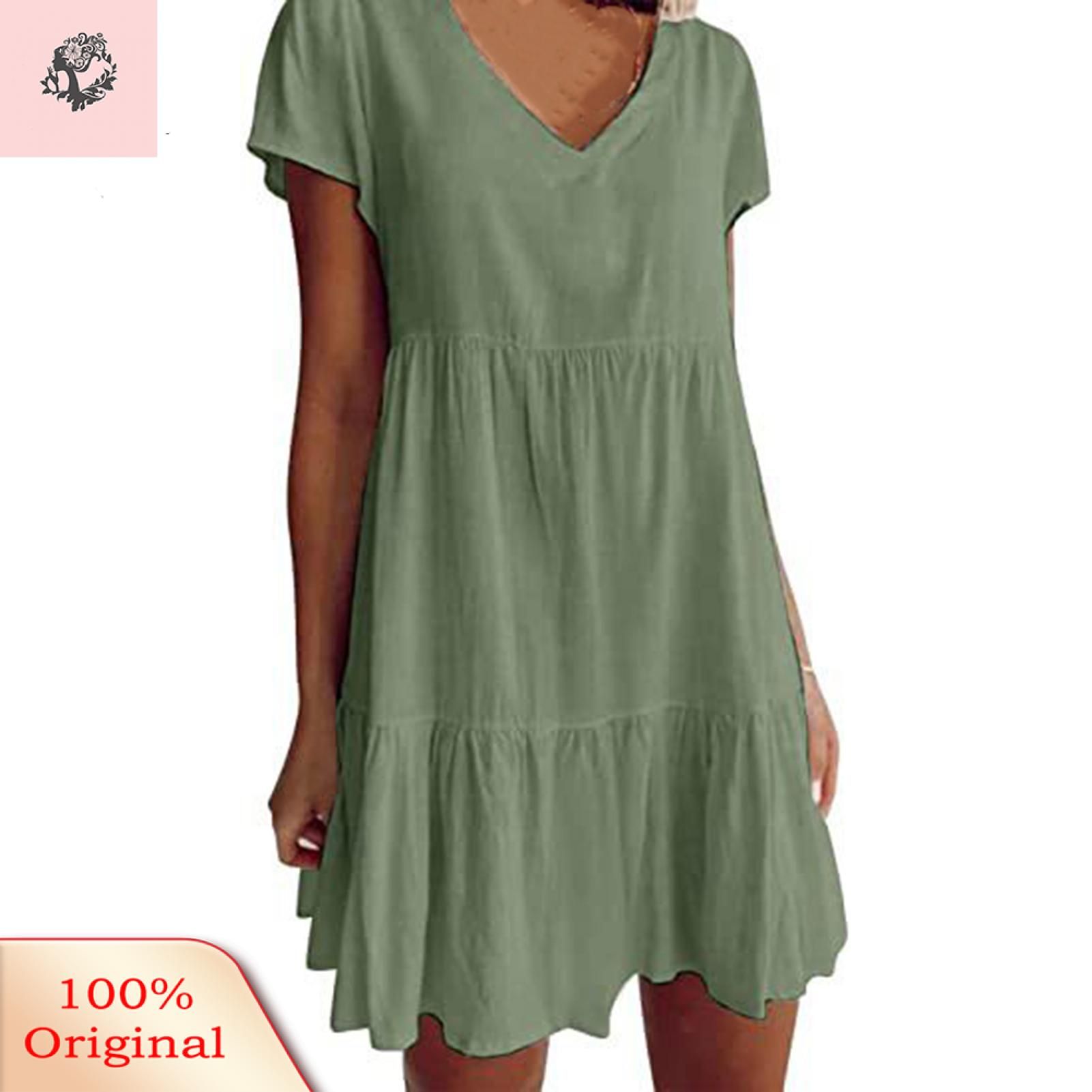 Sunnyheart Beh Dress Loose Pleated Above Knee Dress