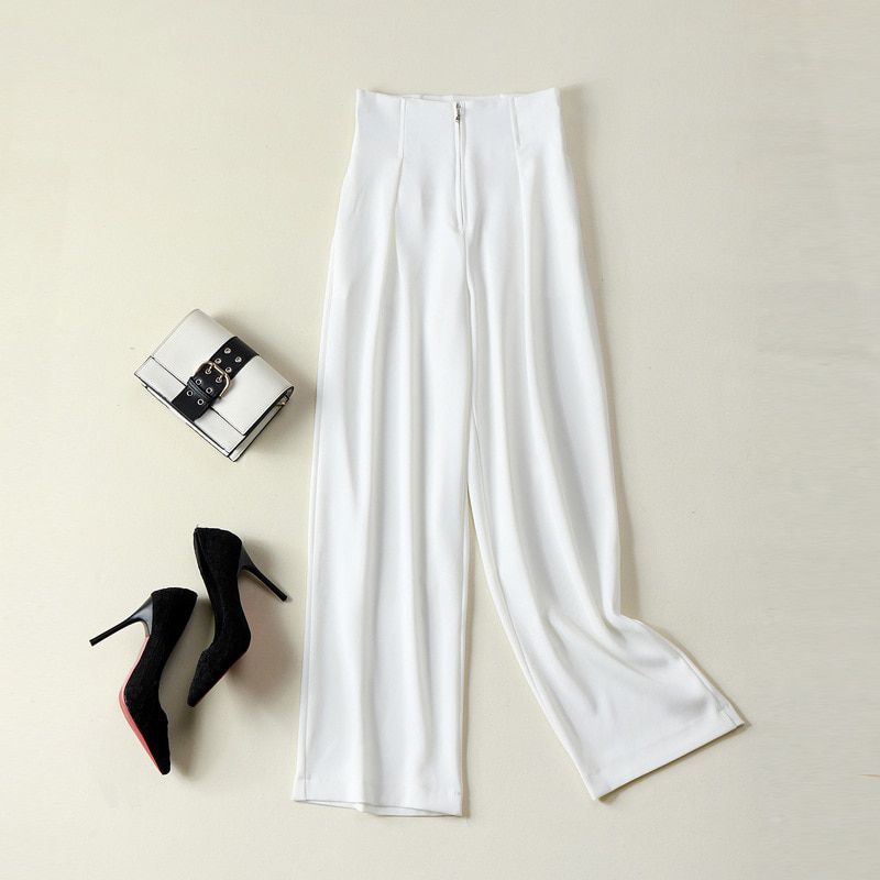 Spring Women Pants Casual High Waist Women Casual Long Pants Female Trousers Outwear Pure Color Stright Pants
