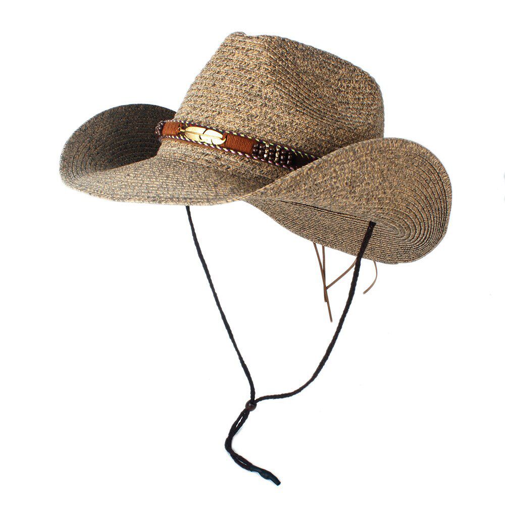 Fashion Women Men Hollow Western Cowboy Hat Lady Dad Beach Sombrero Hombre Straw Panama Jazz Sun Cap Size