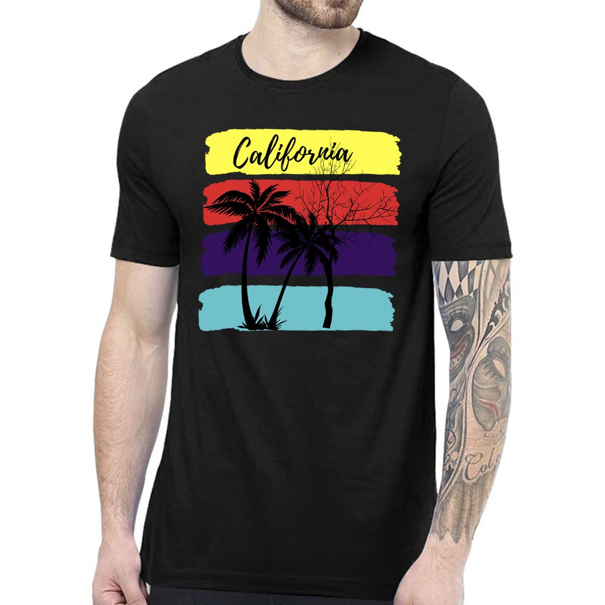 California Permanent Graphic Cotton T-shirt for Men 0076