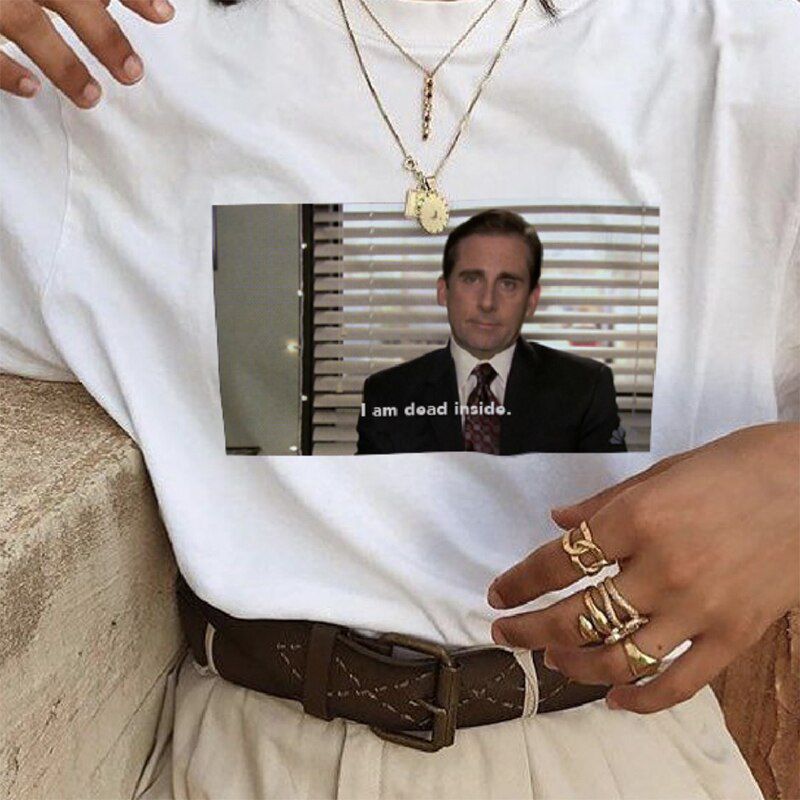 2021 Summer T Shirts Women I am Dead Inside Funny Office Short Sleeve T-Shirt Fashion Casual Uni Tee Shirt for Man Woman