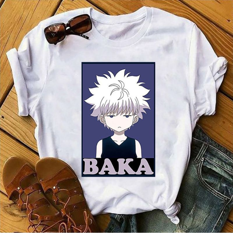 men Women T-shirt Tops Kawaii Hisoka Hunter X Hunter Tshirt Killua Zoldyck T-shirt Crew Neck Fitted Soft Anime Manga Tee tShirt