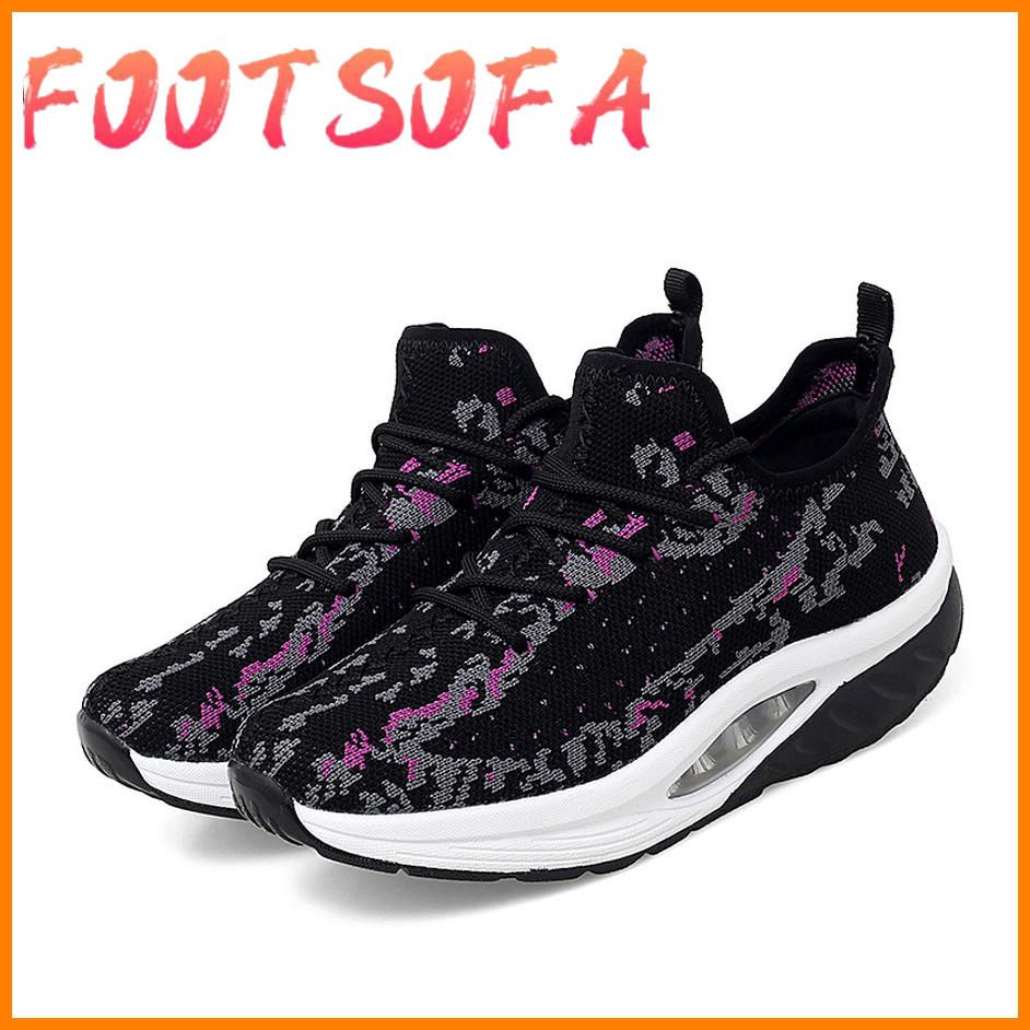 42 Big Size Knitting Sock Shoes Women Wedges Sneakers Swing Shoes Lose Weight Autumn Female Casual Shoes