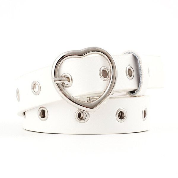 Sweetheart Buckle with Adjustable Ladies Luxury Brand Cute Heart-shaped Thin Belt Punk Fashion Belts