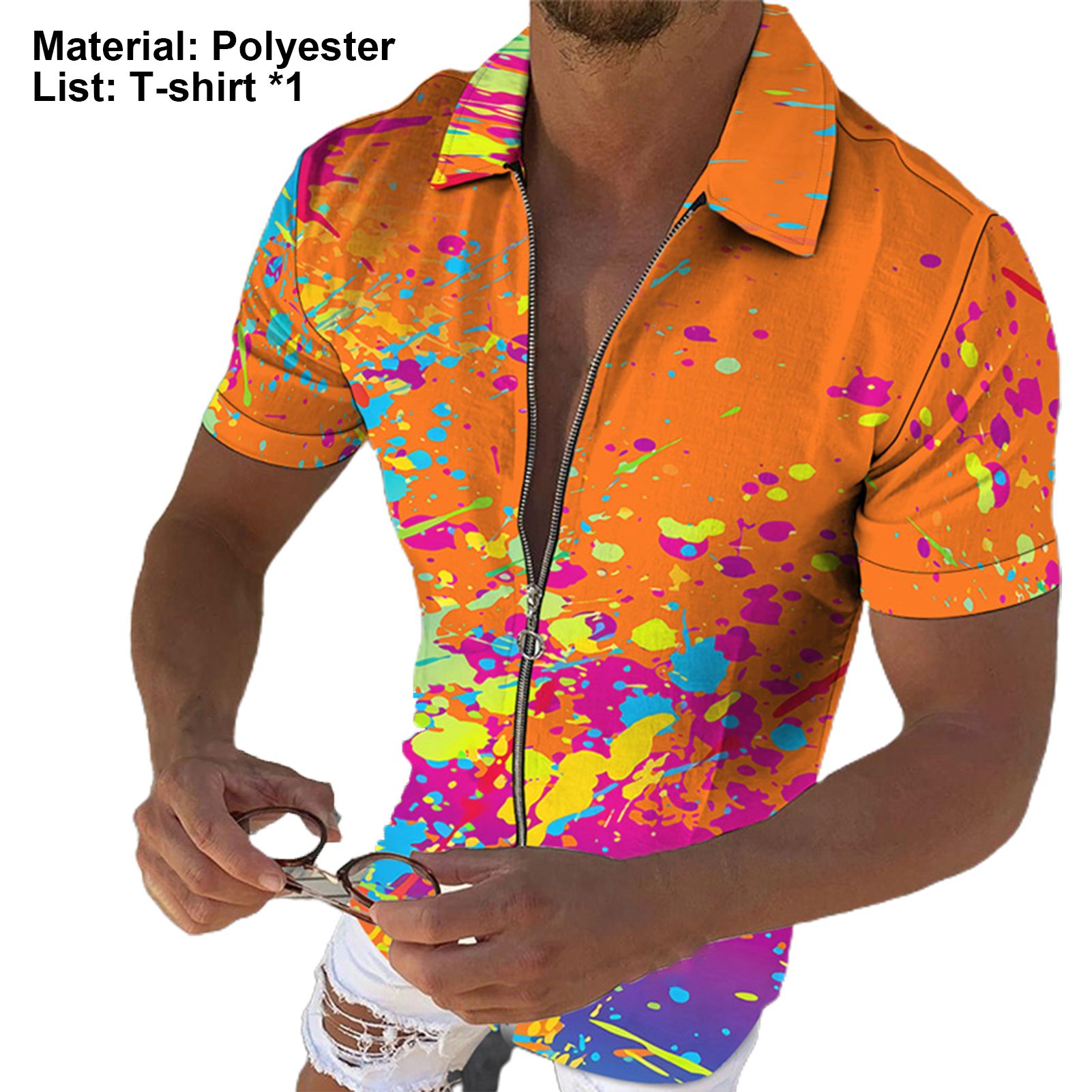 Sunnyheart Man Shirt Lapel Design Men Fashion Summer Printed Beh Shirt