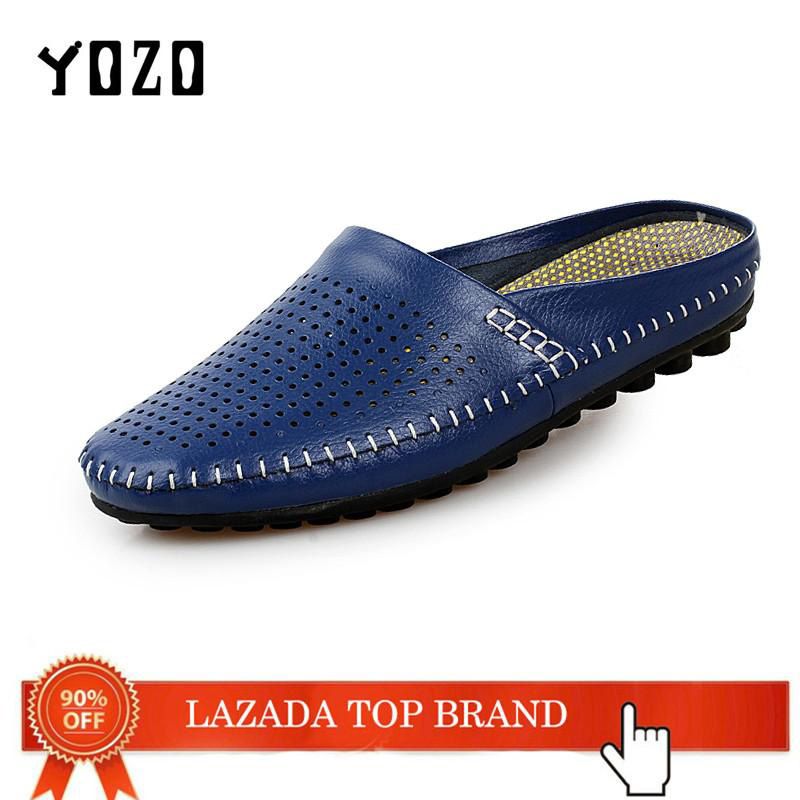 Breathable Half Slipper Men'S Casual Summer Shoes Slip-On Loafers Man Flat Beach Moccasins