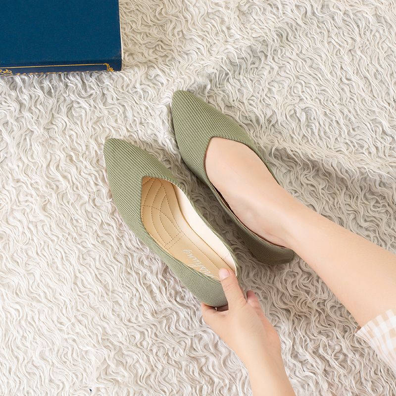 Women Flat Shoes Suede Cloth Comfortable Ladies Flat Heel Work Shoe Pure Colours