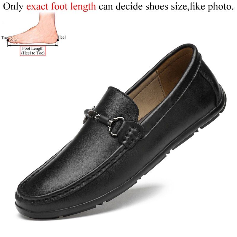 White Men Loafers  Leather Casual Shoes Spring Summer Fashion Slip On Shoes Black Brown Italian Luxury Designer
