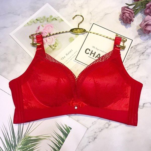 OMHXZJ Wholesale Fashion  Lace Wireless Seamless Adjustable Push up UnderwearTeenage Woman Girl Comfortable Soft Bra NY14