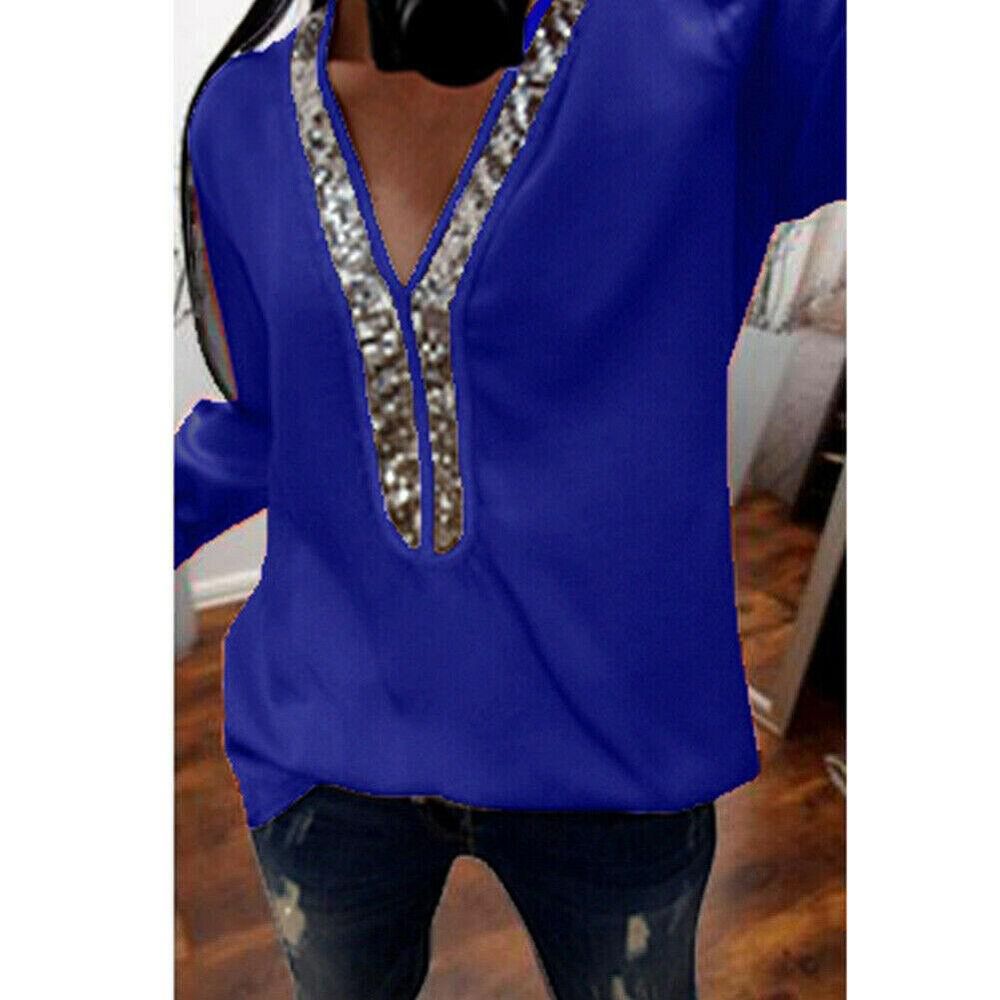 Women Long Sleeve Blouse T Shirt Tops Casual Tunic