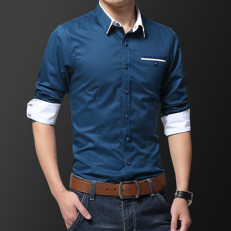 Autumn Men's Business White Long Sleeve Shirt Classic Casual Professional Workwear Top Shirt Business Talk Work Clothes 5XL