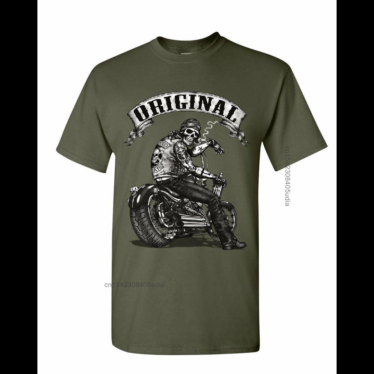 Biker Skull T-Shirts Ride Or Die Route 66 Motorcycle Mc T Shirt Men Summer Design T Shirt