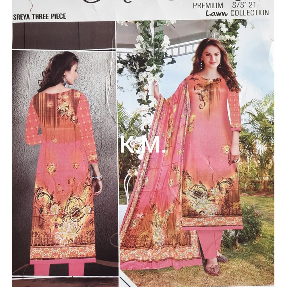 Pakistani Lawn Unstitched Three Piece Party Dresses (3 Piece)
