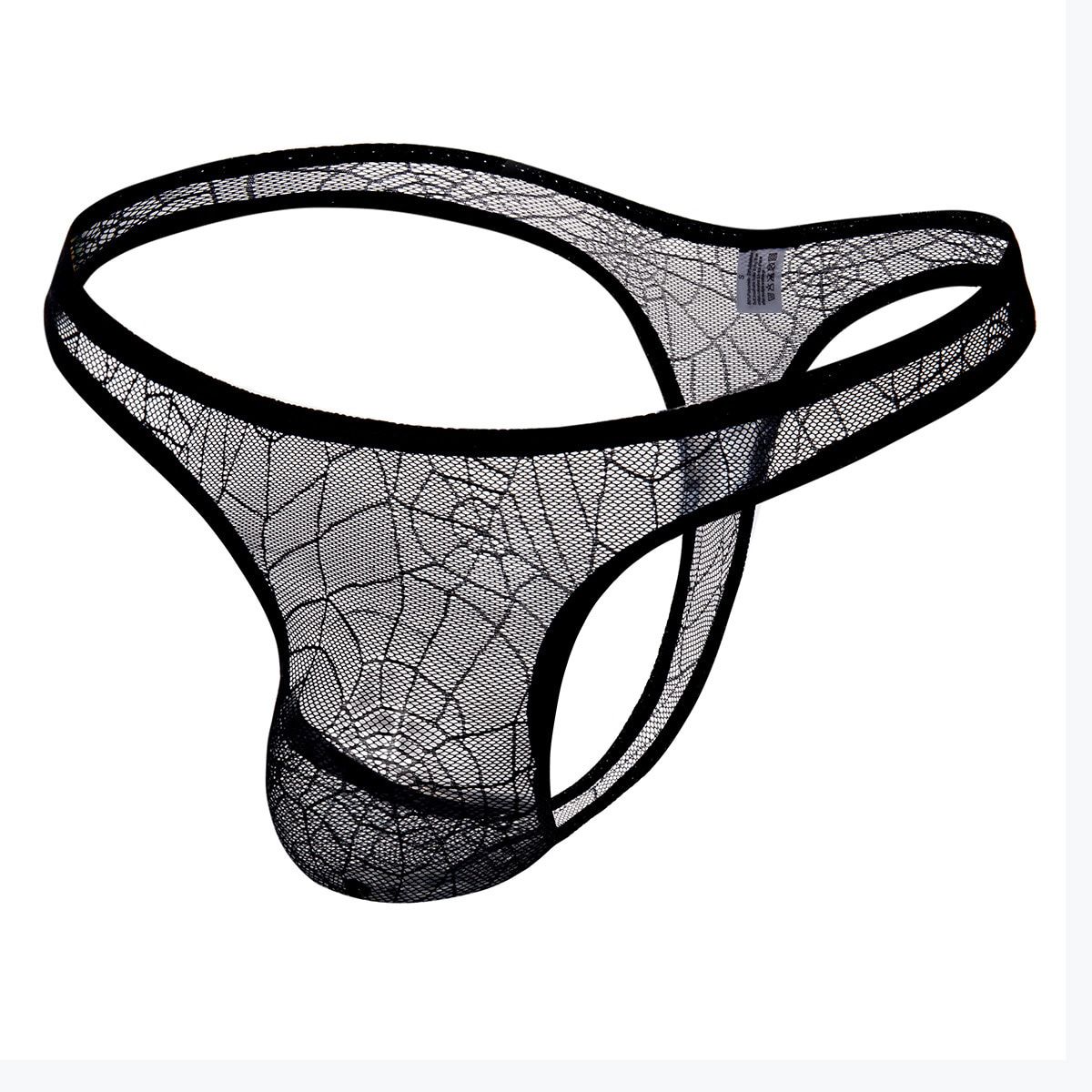 New Design Brand Gay Men's Transparent Yarn Half-Pack Small Triangle  Spide Web G-strings Sexy Thongs