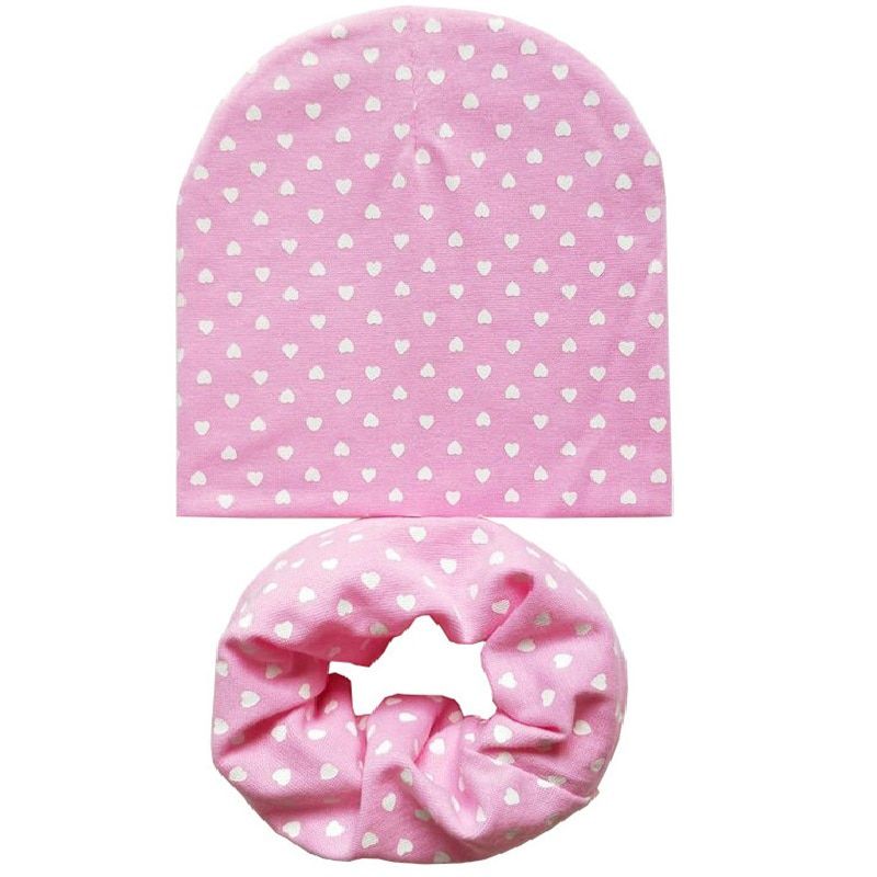 For 4 to 12 years old Solid Color Cotton Children Hat Scarf Set Autumn Winter Boys Girls Beanies Cap