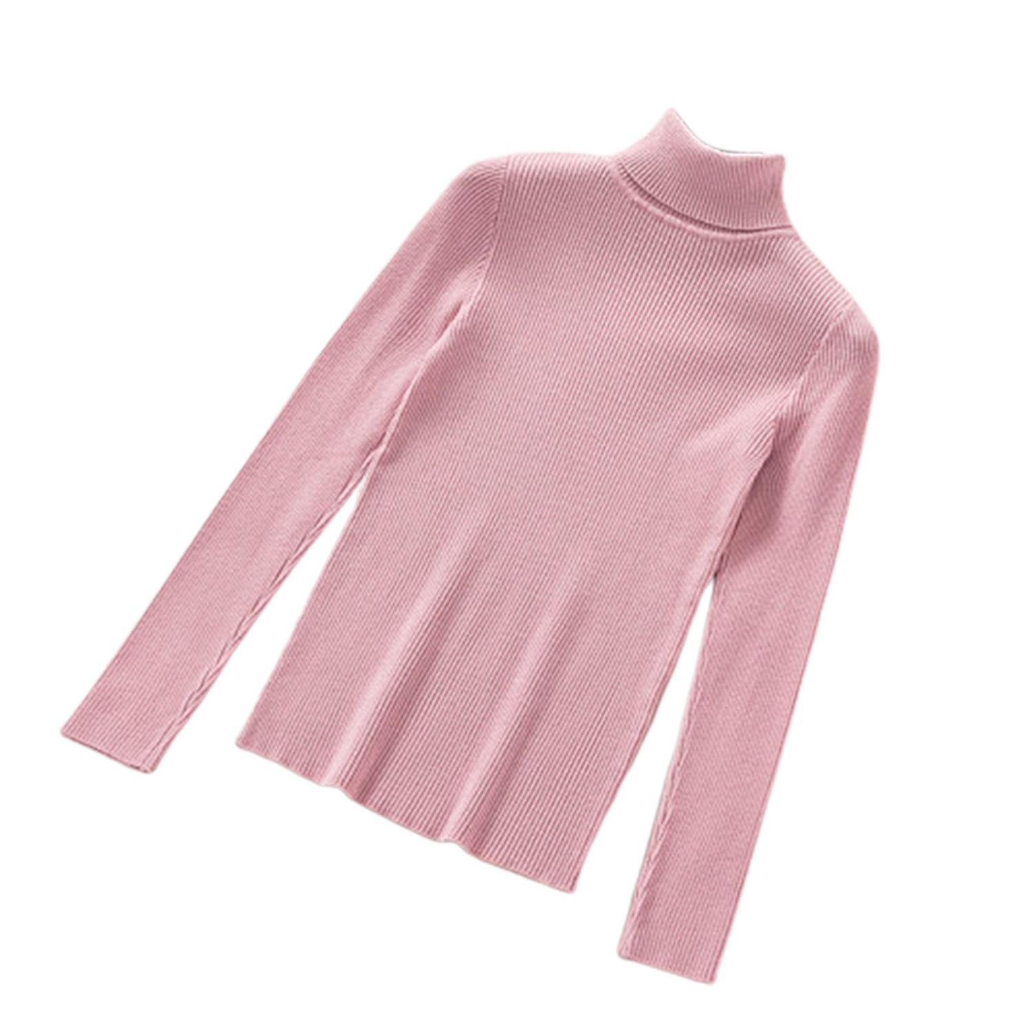Pullover Sweater Fitted Slim Solid Color Knitted Pullover