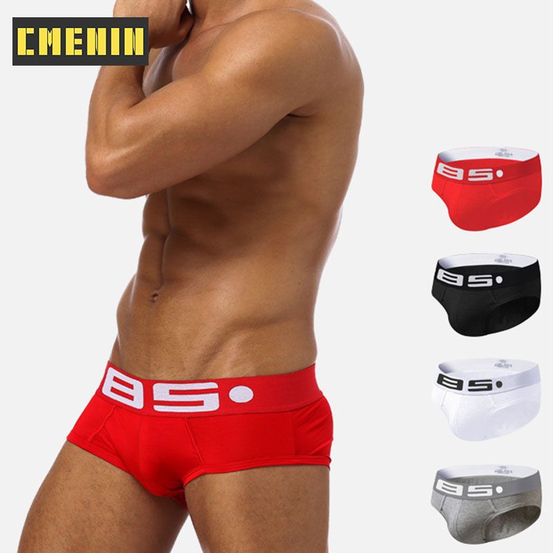 CMENIN BS (1 Pieces) Breathable Cotton Underwear Men Jockstrap Briefs Brand Men Underpants Male Panties Print Mens Innerwear BS102