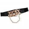 Women Elastic Waist Belt All-match Dress Waistband Metal Buckle Coat cessories