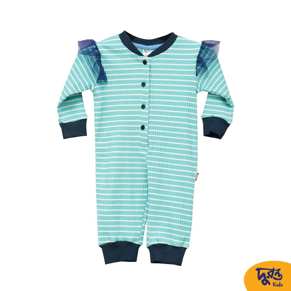 Duronto Kids Multicolor Cotton rib romper for Girls