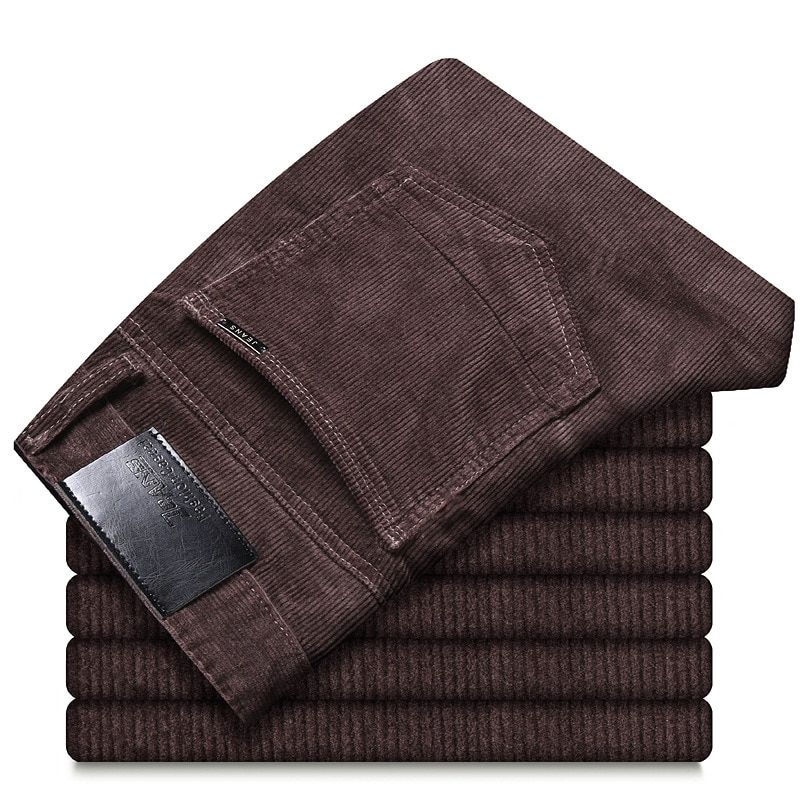 6 Color Men's Corduroy Casual Pants Autumn Winter New Style Business Fashion Stretch Regular Fit Trousers Male Clothes,6686