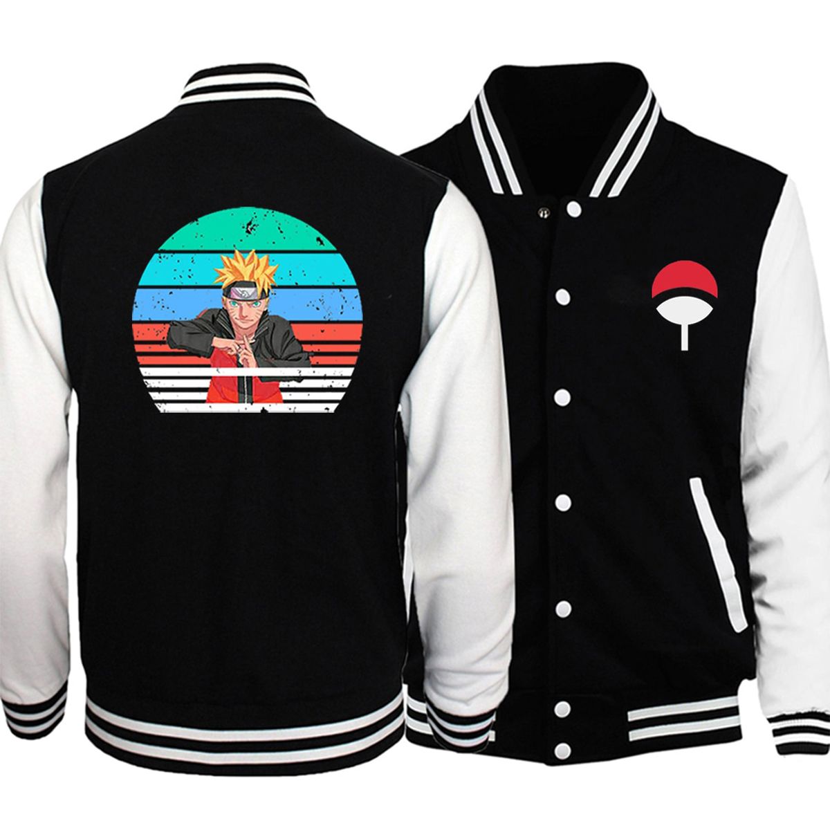 anime cartoon casual sweatshirts konoha printed unisex baseball jackets spring autumn tracksuits men women hoodies
