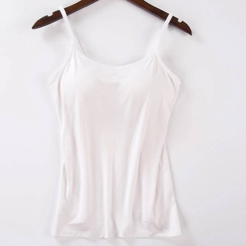 Women Padded Bra Spaghetti Camisole Top Vest Female Camisole With Built In Bra