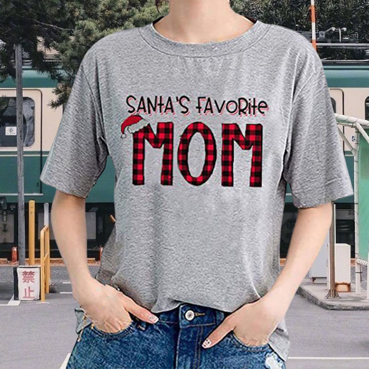 Women T-shirt Top Comforle Mom Printed O-neck Pullover T-shirt