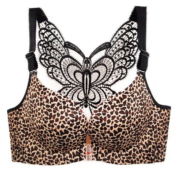 Front buckle Butterfly beauty back  cup bra Big fat mm Gather the cups together No steel ring for front buckle and back