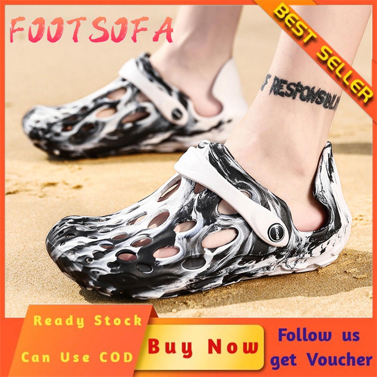 Korean Sandals for men Summer New Tide Brand Men's Shoes Flat Slip Non-slip Slippers for men