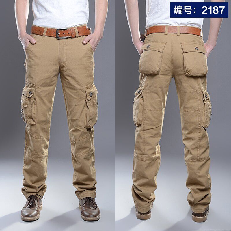 Cargo Pants Men    Pants Cotton Manyckets Stretch Flexible Man Casual Trousers  Plus Size 28- 38 40