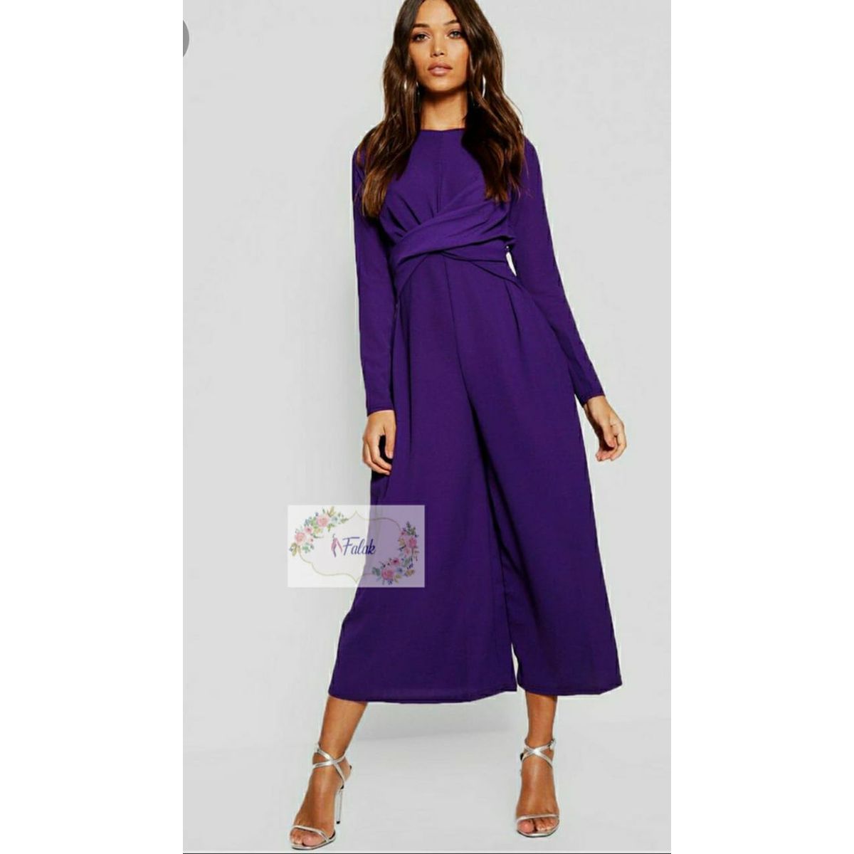 Stylish and Comfortable Diamond Georgette Purple Gown for Women