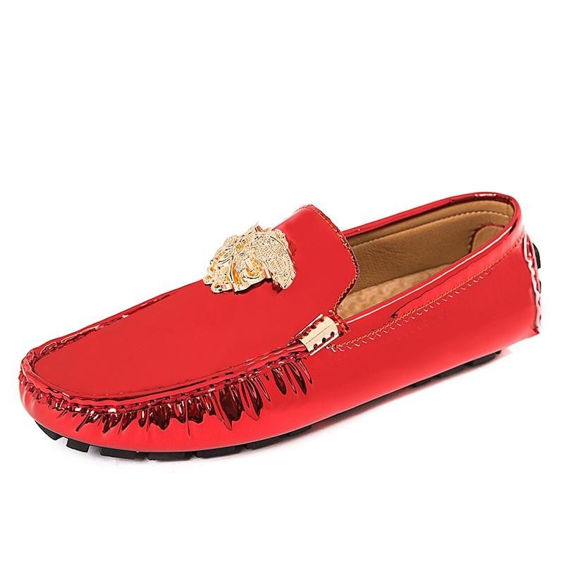 Designer Loafers Men Red Shoes for Wedding Party Fashion Driving Shoes Big Size 36-48 Handmade Loafers S On Flats  Shoes