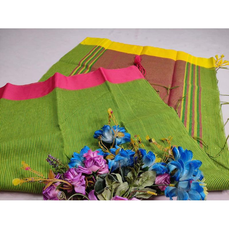 Exclusive half silk Check Saree for Women By Jamdani Gallery
