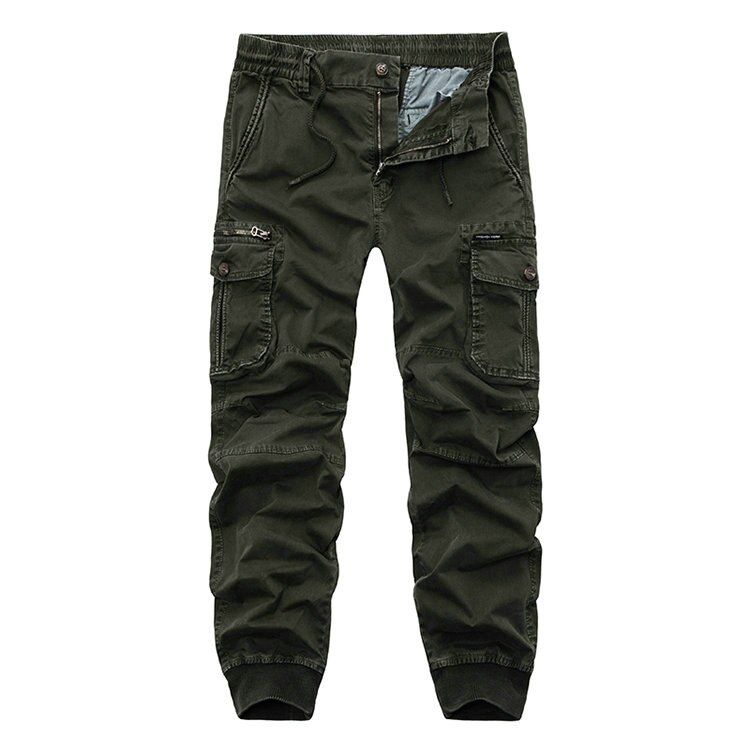 Fashion Tactical Cargo Pants Men Casual Slim Mens Joggers Pants  Ankle-tied Trousers Men