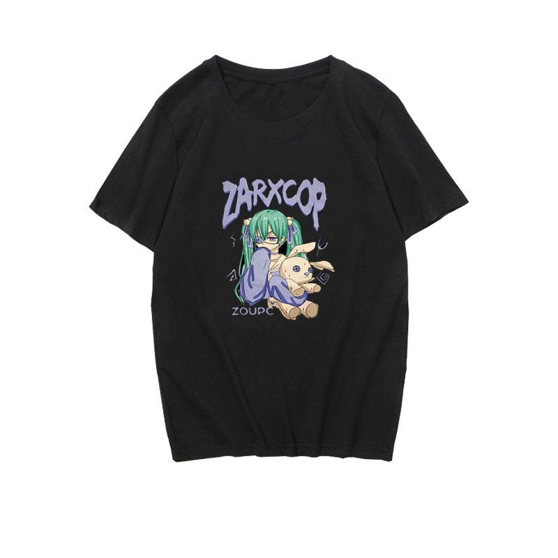 Women Y2K Cartoon Top Japanese Anime Harajuku Kawaii Korean Style Punk Summer Short Sleeve Loose Plus Size Dropshipping Clothes