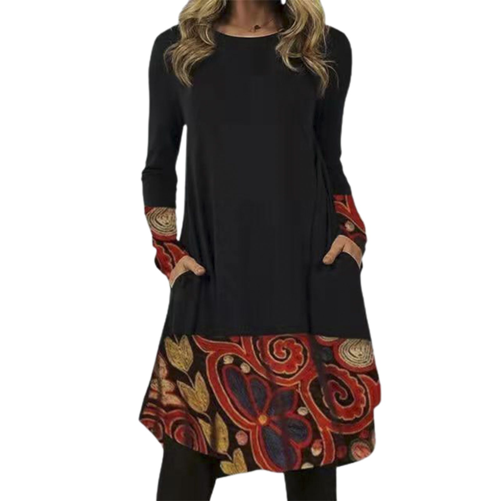 ddle Dress Irregular Hem Women Floral Printingddle Dress
