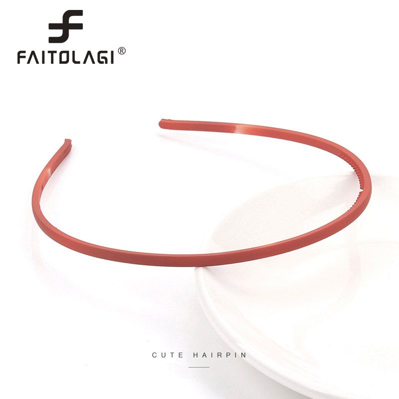 korean style women non-slip headband solid color simple hair band wash face cute thin candy color headwear