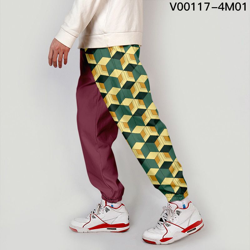 WAWNI Demon Slayer: Kimetsu no Yaiba Cargo Pants Harajuku 3D Anime Cosplay Streetwear Elastic Waist Harem Hop Joggers Pants