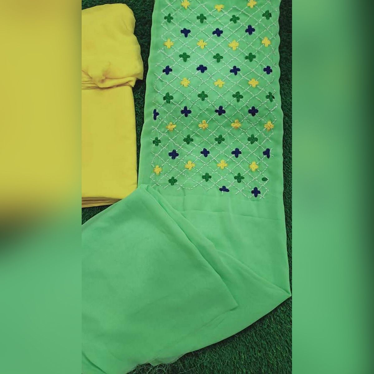 Indian Unstitched Georgette/Jorjet Salwar Kamiz Three Piece For Fashion Women Dresses ( 3 piece)