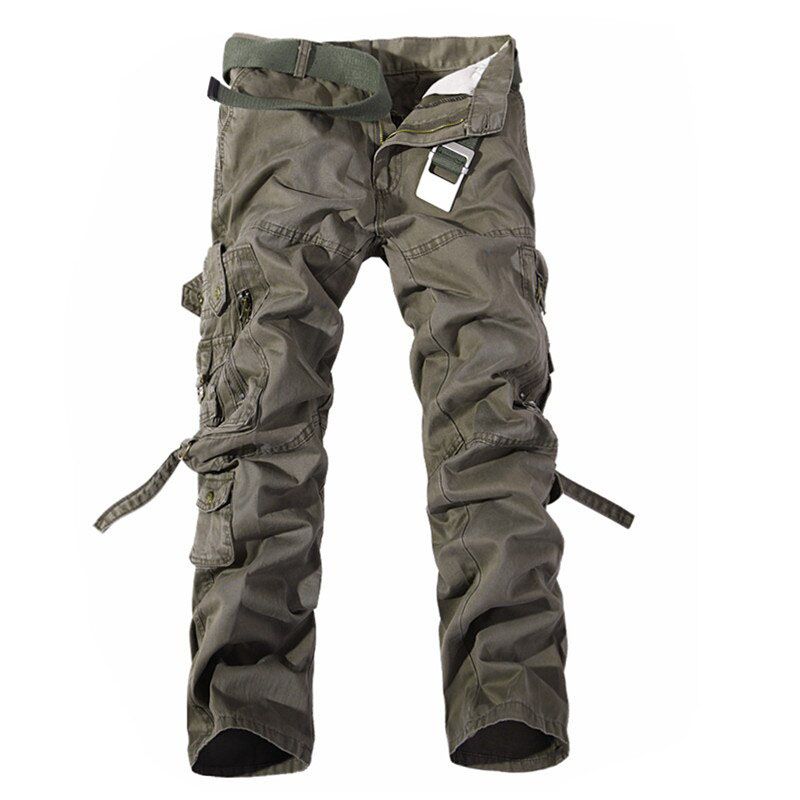 New Men Cargo Pants 6 color  green bigckets decoration mens Casual trousers easy wash male autumn  pants plus size 42