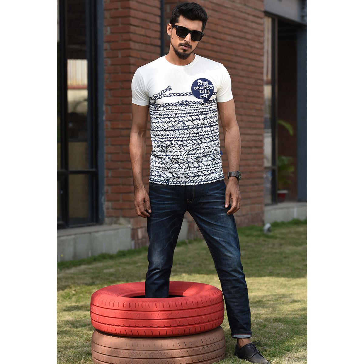 Cotton Printed T-Shirt For Men - White